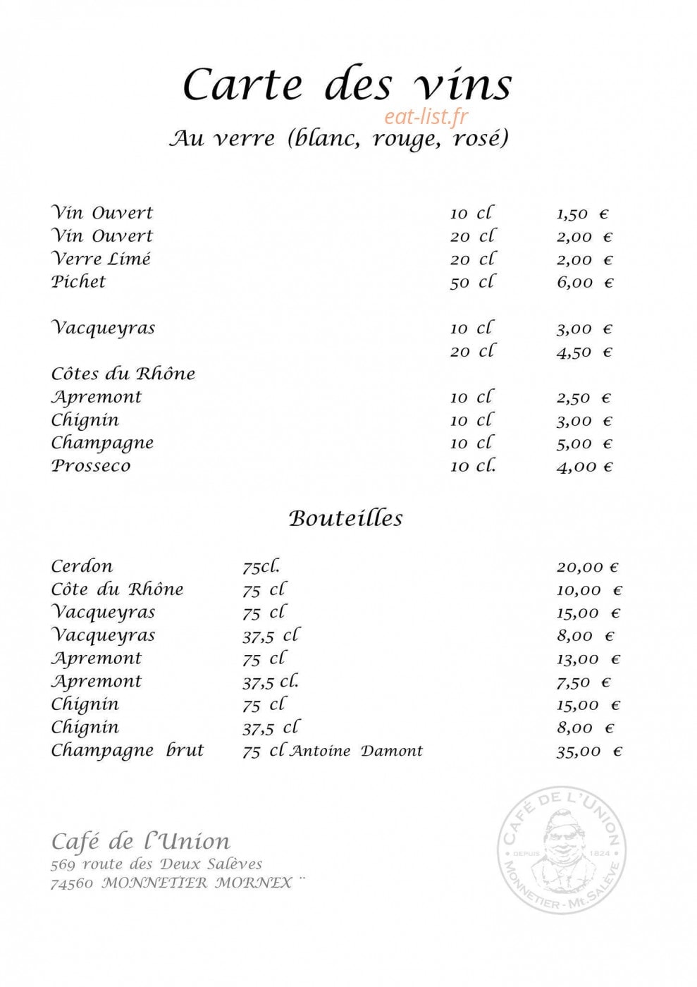 Café de l'Union — carte page 4
