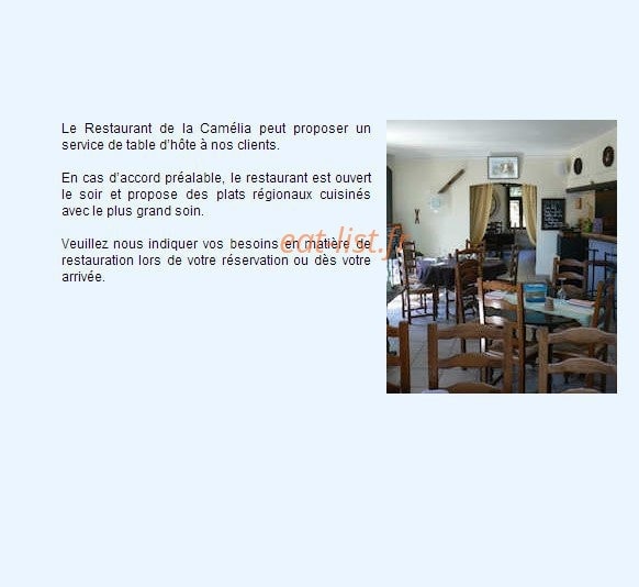 Hotel Auberge Camélia — carte page 2
