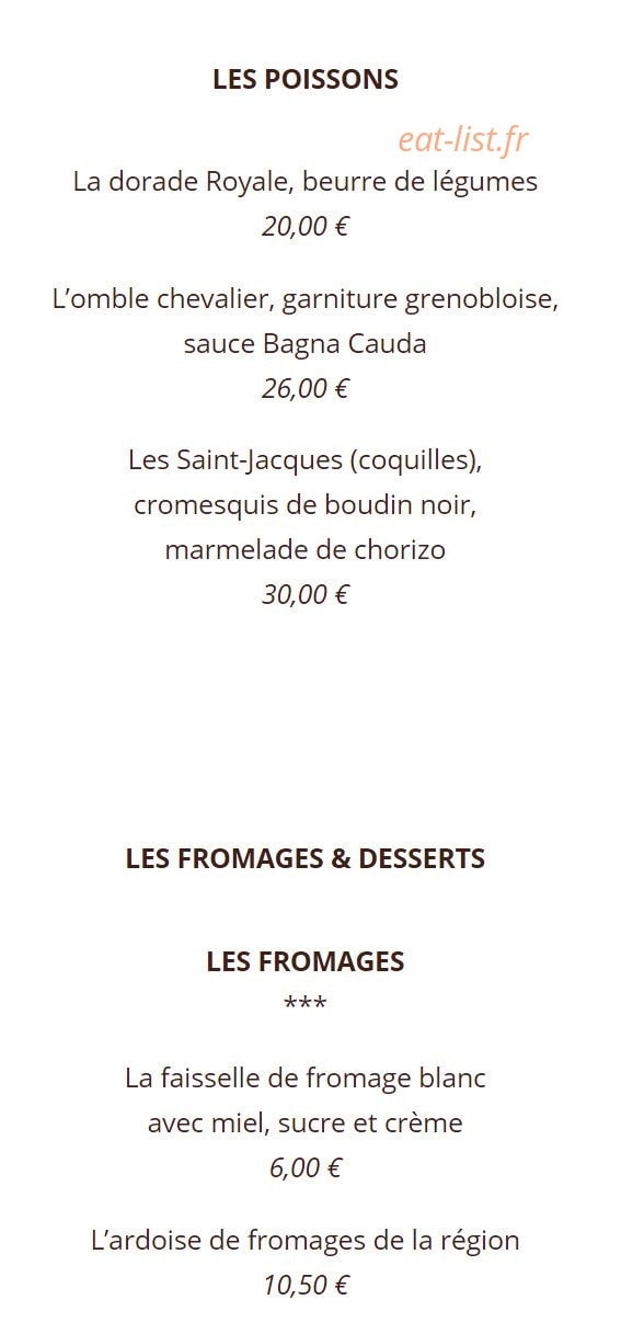 L'auberge de Groisy — carte page 2