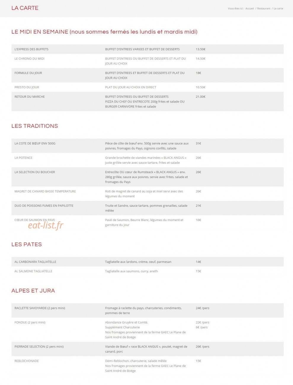 La Bettcha — carte page 1