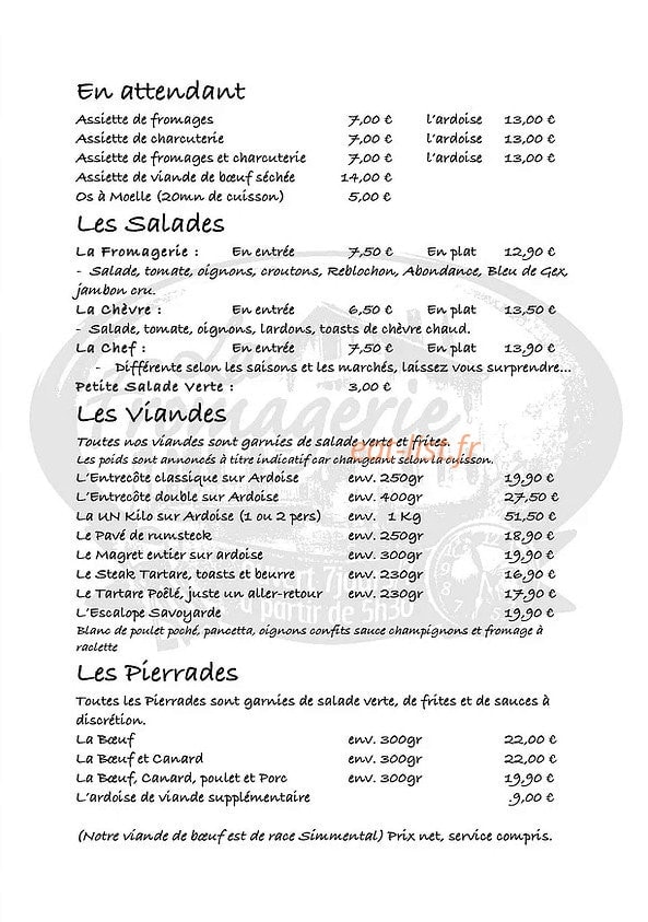 La Fromagerie — carte page 2