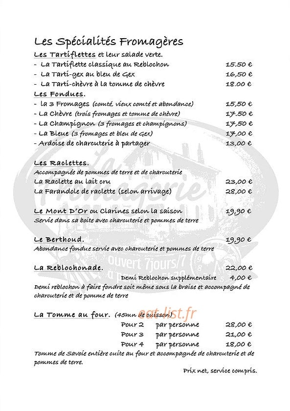 La Fromagerie — carte page 3