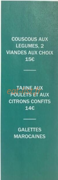 Saveurs de l'Orient — carte page 1