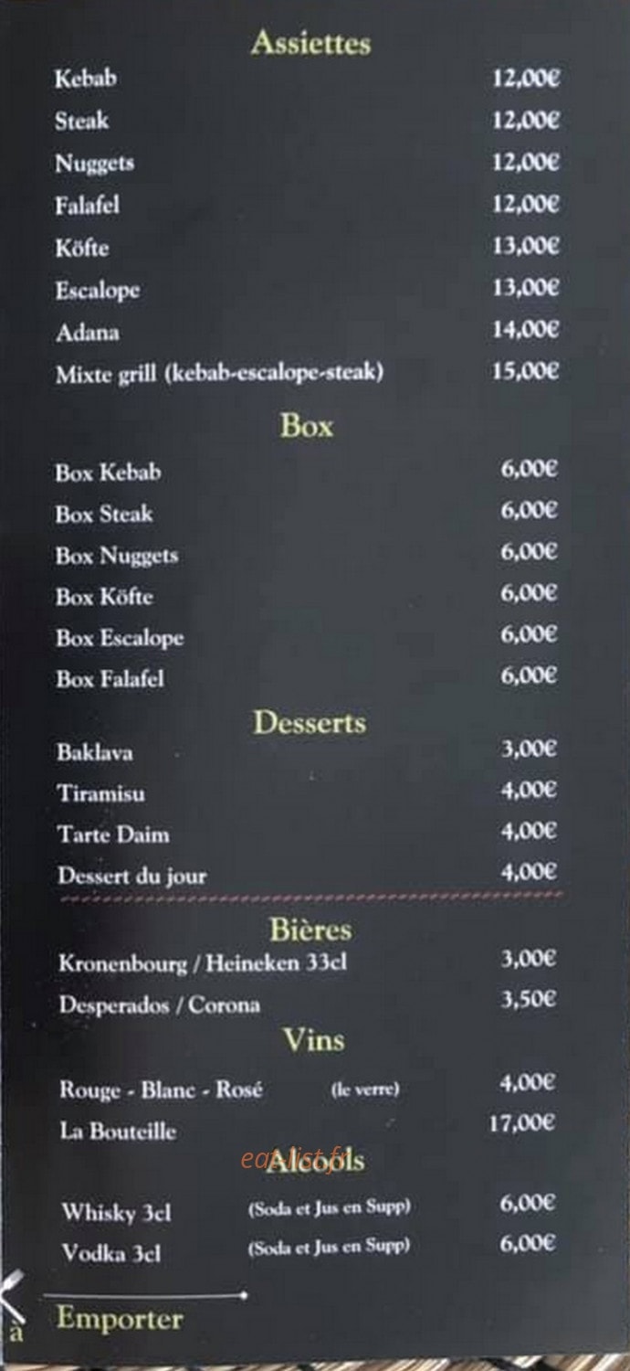 Viry Kebab — carte page 2