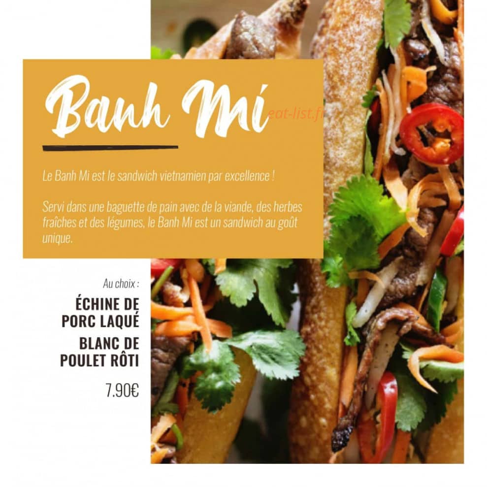 Carte et menu de Viet Street Food à Balmont — Le bahn mi