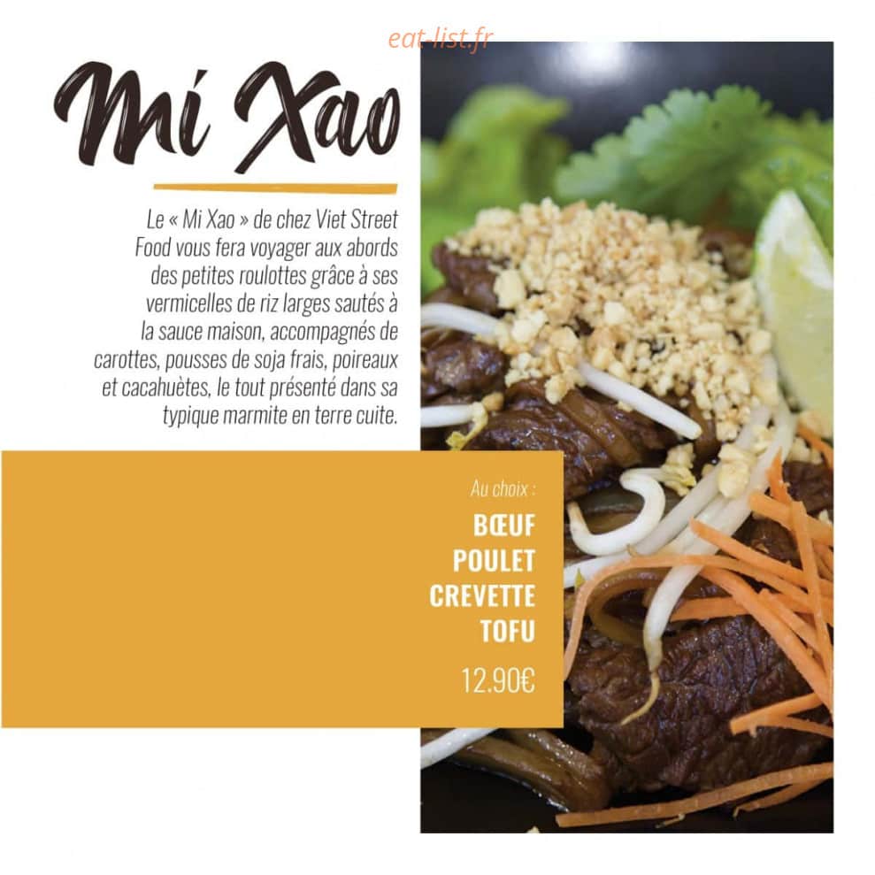 Carte et menu de Viet Street Food à Balmont — Le mi xao