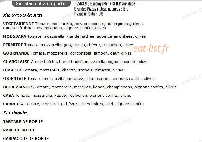 Le moulin à pizza — carte page 2