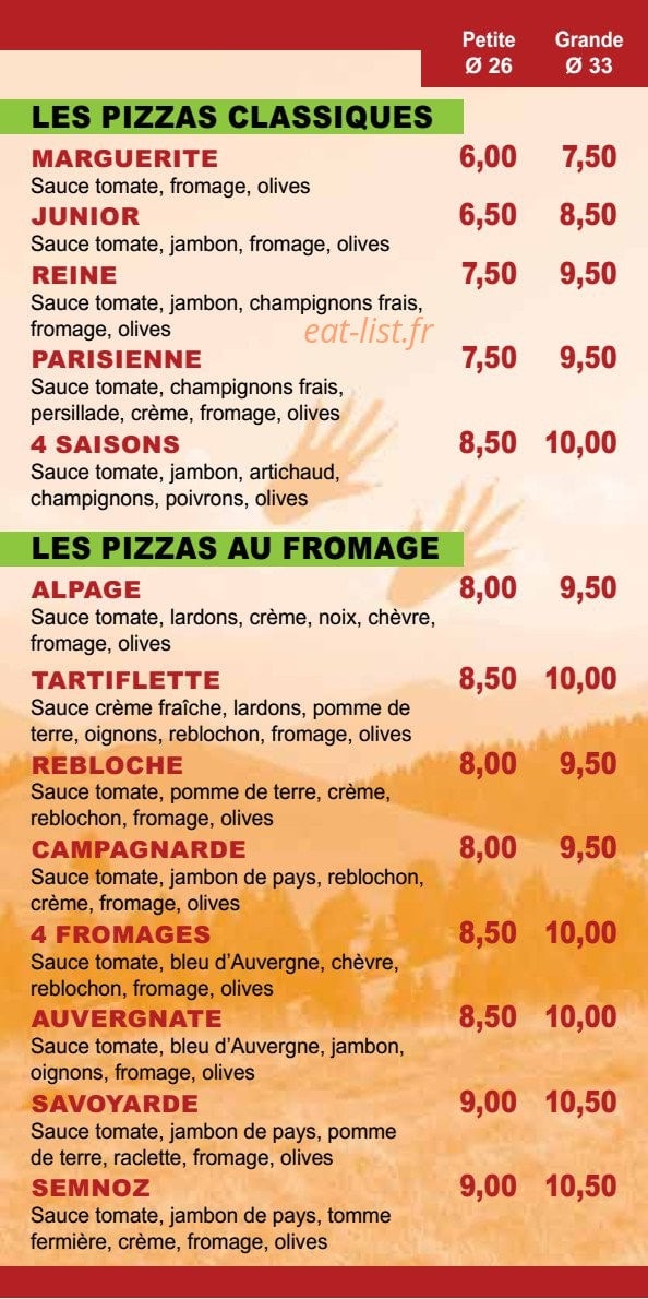 Pizza Du Semnoz — carte page 2