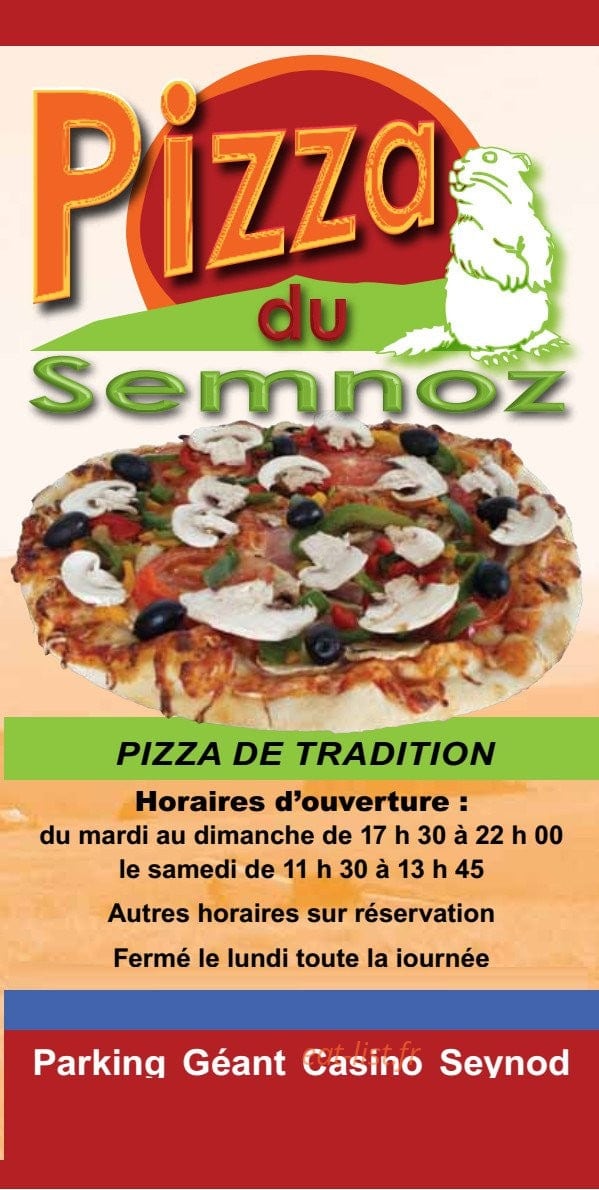 Pizza Du Semnoz — carte page 1
