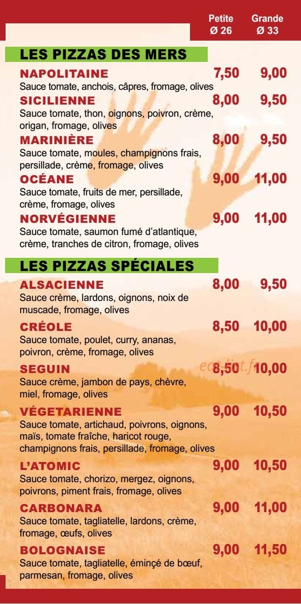 Pizza Du Semnoz — carte page 4