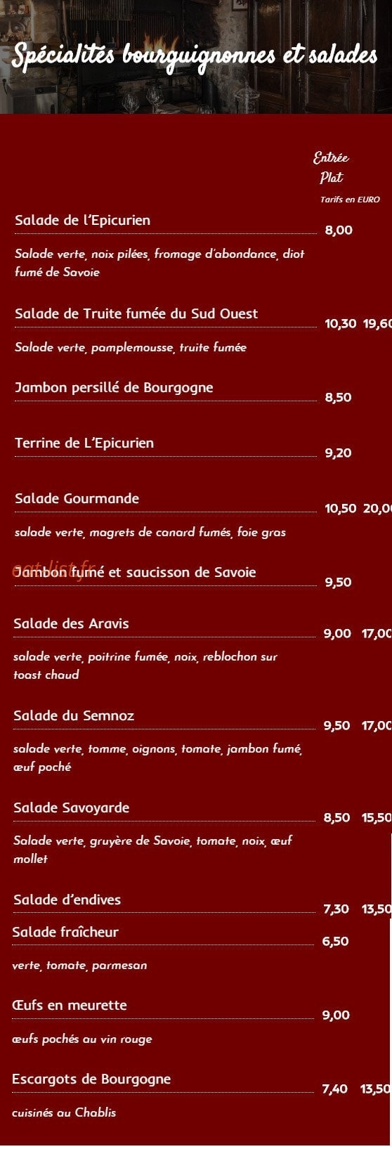L'epicurien — carte page 1