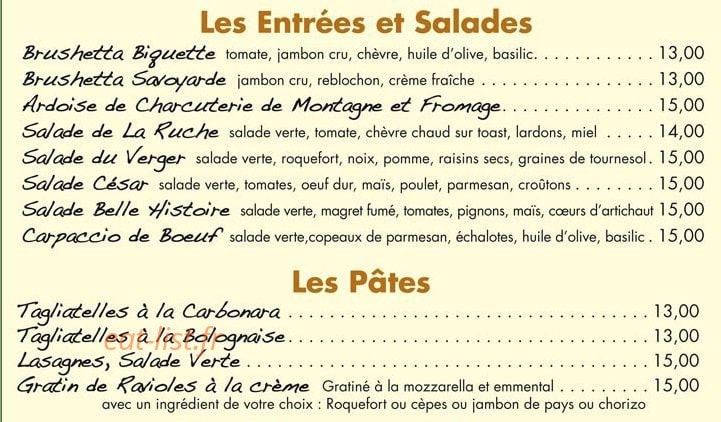 La Ruche — carte page 1