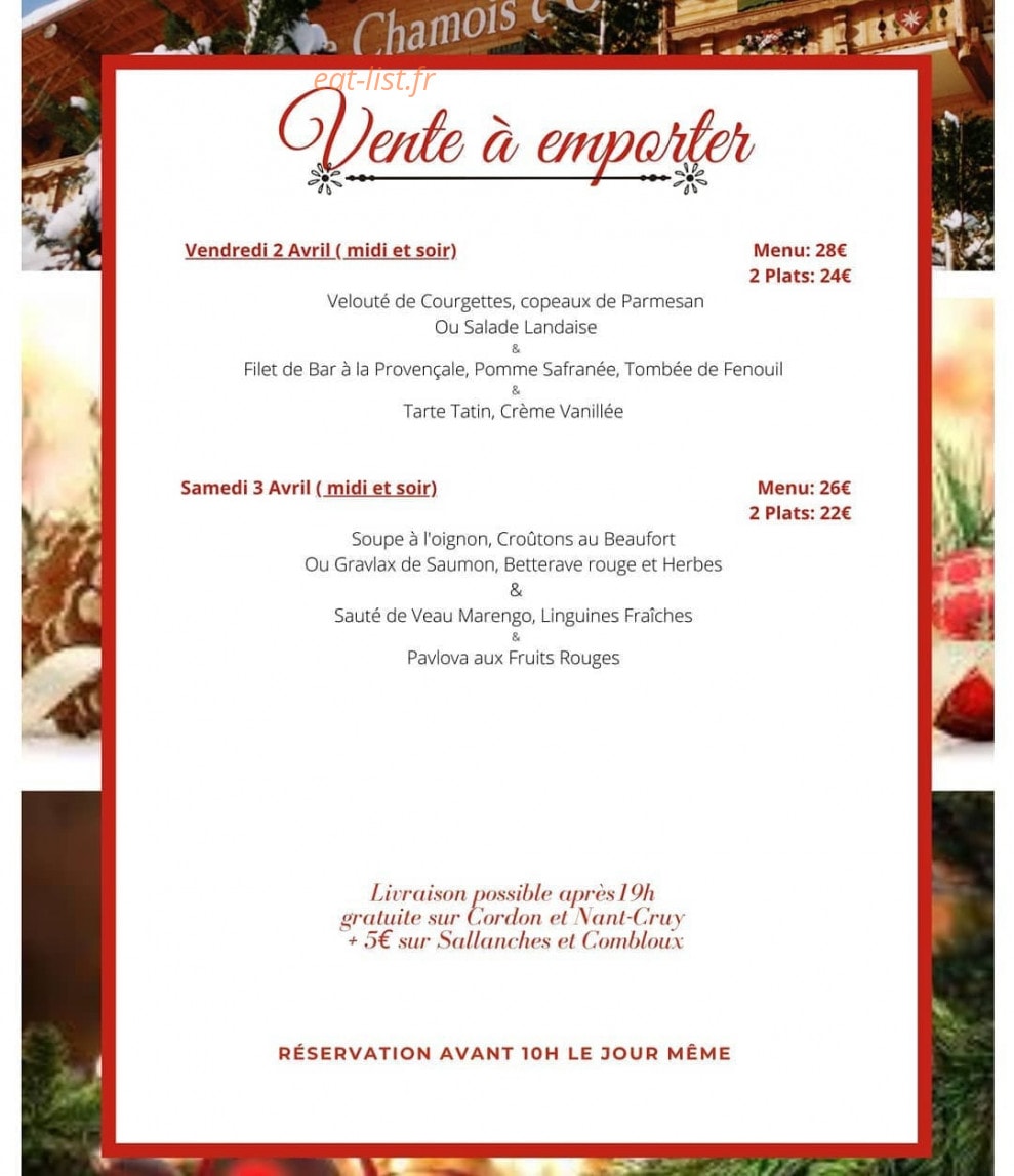Le Chamois d'Or — carte page 1