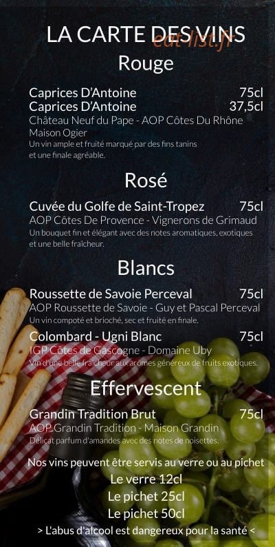 Bar Le Saint Roch — carte page 3