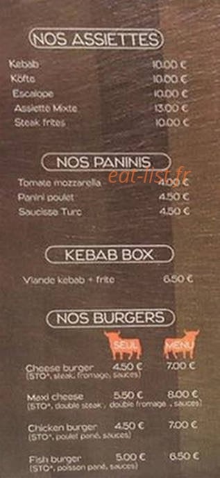 Chez Atilla — carte page 1