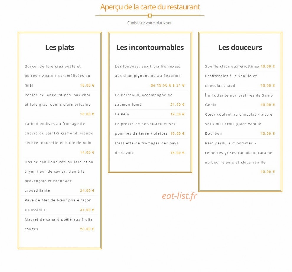 L'Orangerie — carte page 1