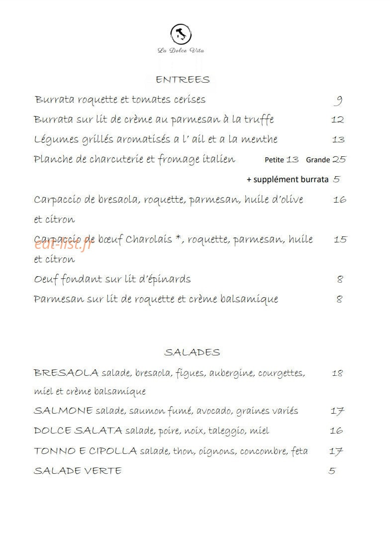 La Dolce Vita — carte page 1