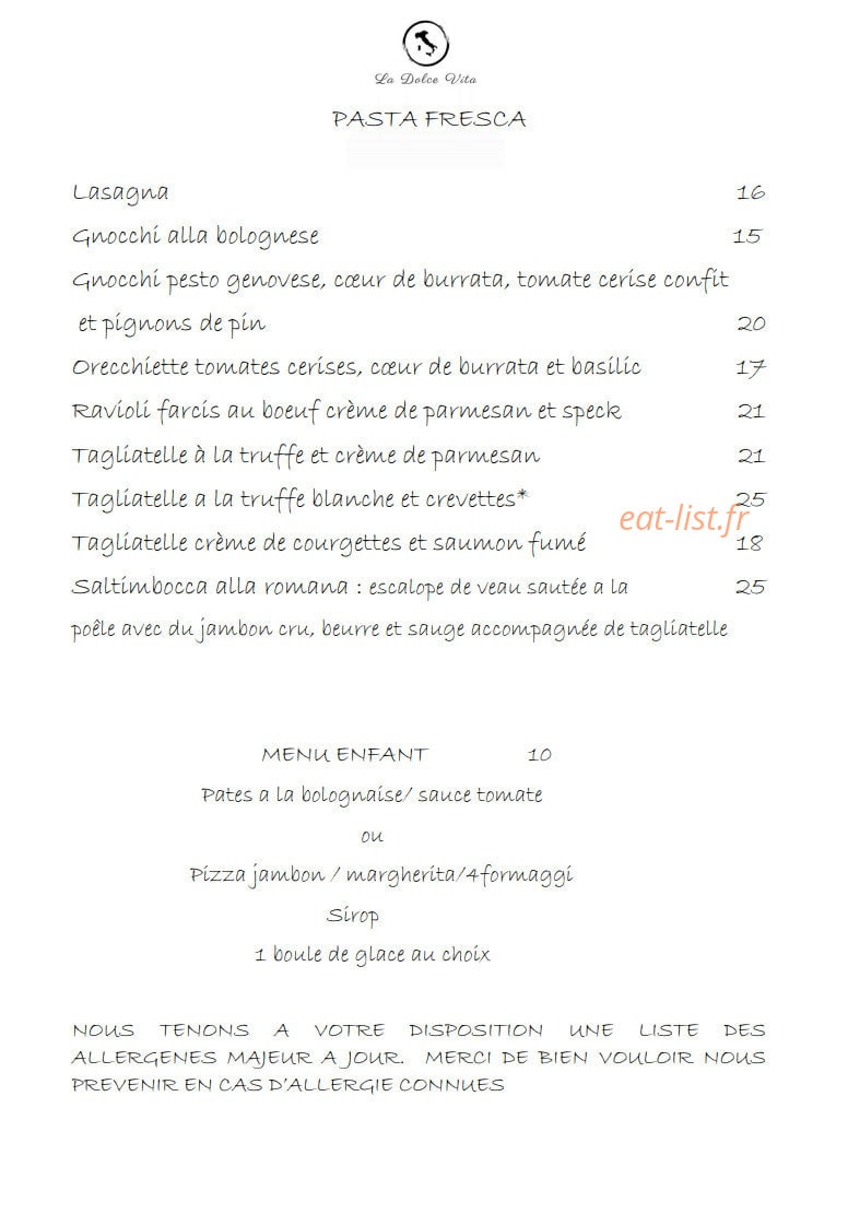 La Dolce Vita — carte page 2