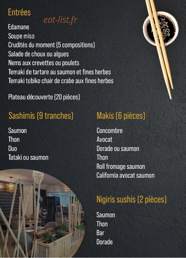 Le Bambou Bleu — carte page 1