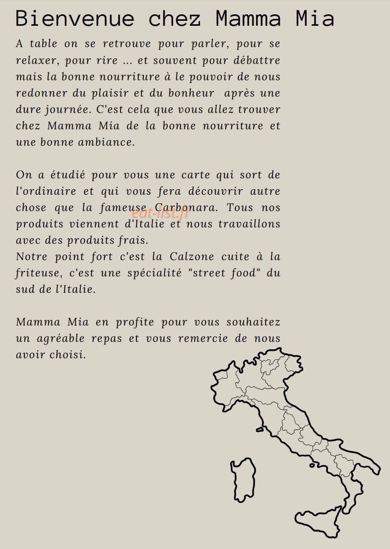 Mamma Mia — carte page 9