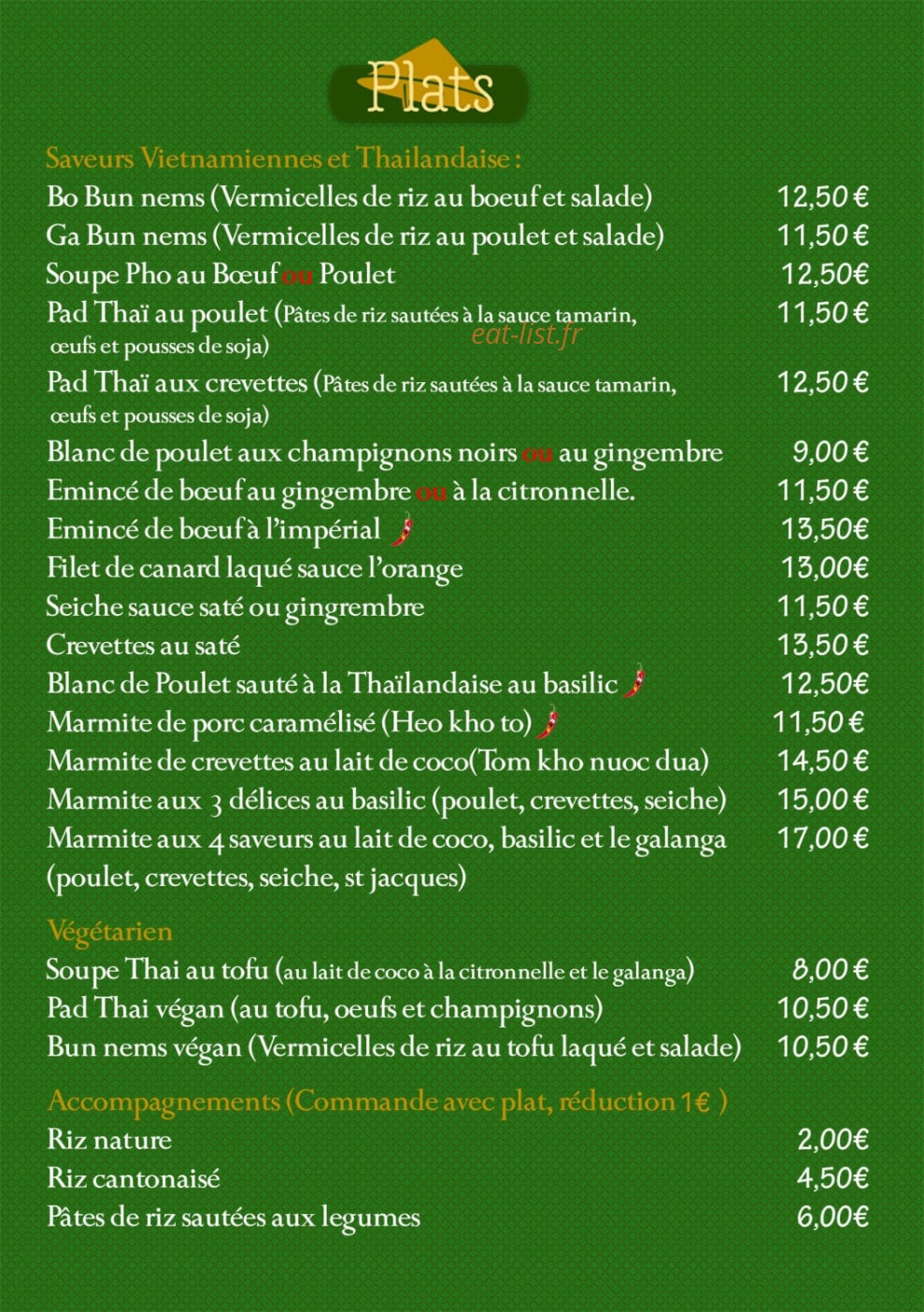 Viet-Thaï Resto — carte page 8