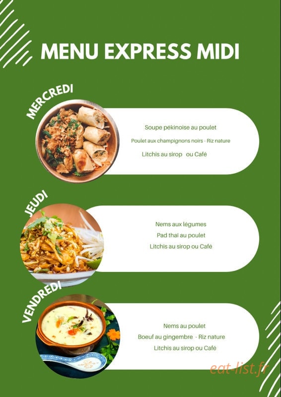 Viet-Thaï Resto — carte page 1
