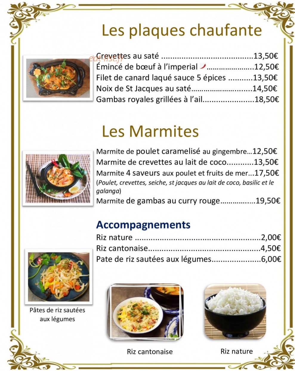 Viet-Thaï Resto — carte page 4