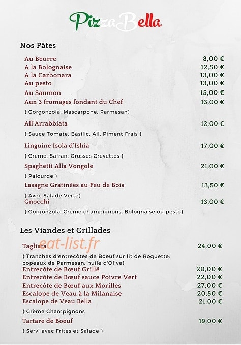 Pizza Bella — carte page 6