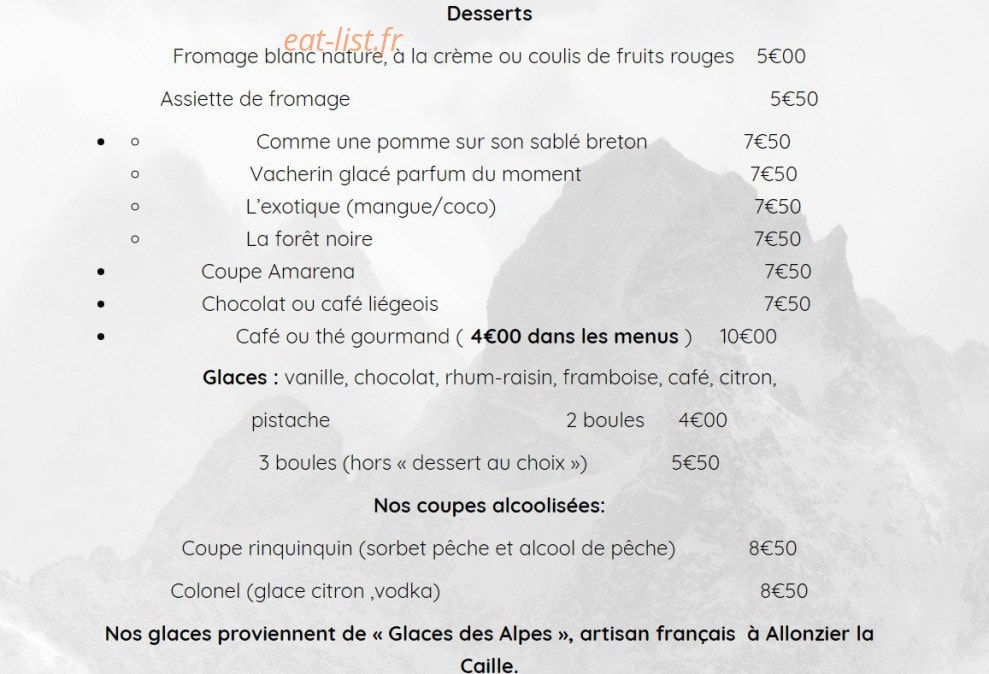 L'auberge d'Arenthon Chez Lisa — carte page 6