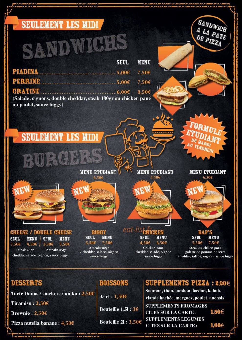 Chez Pizza Perrine — carte page 2