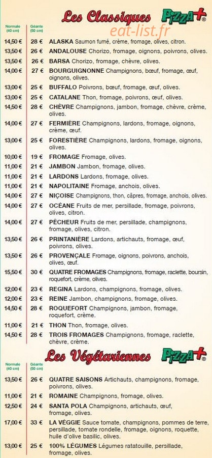 Pizza plus — carte page 2