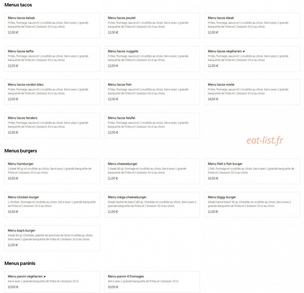 Musti Kebab — carte page 2
