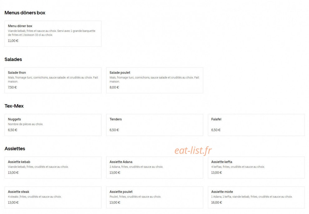 Musti Kebab — carte page 3