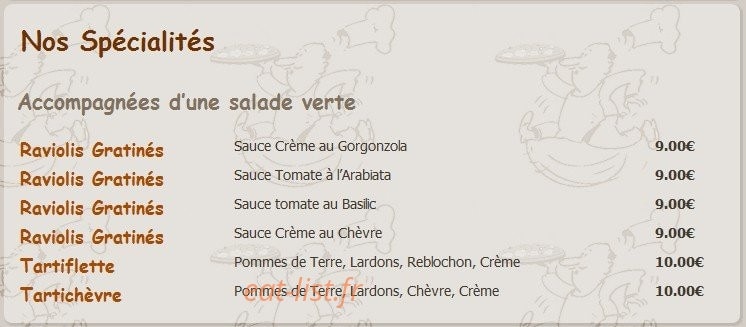 Bella Pizza — carte page 6