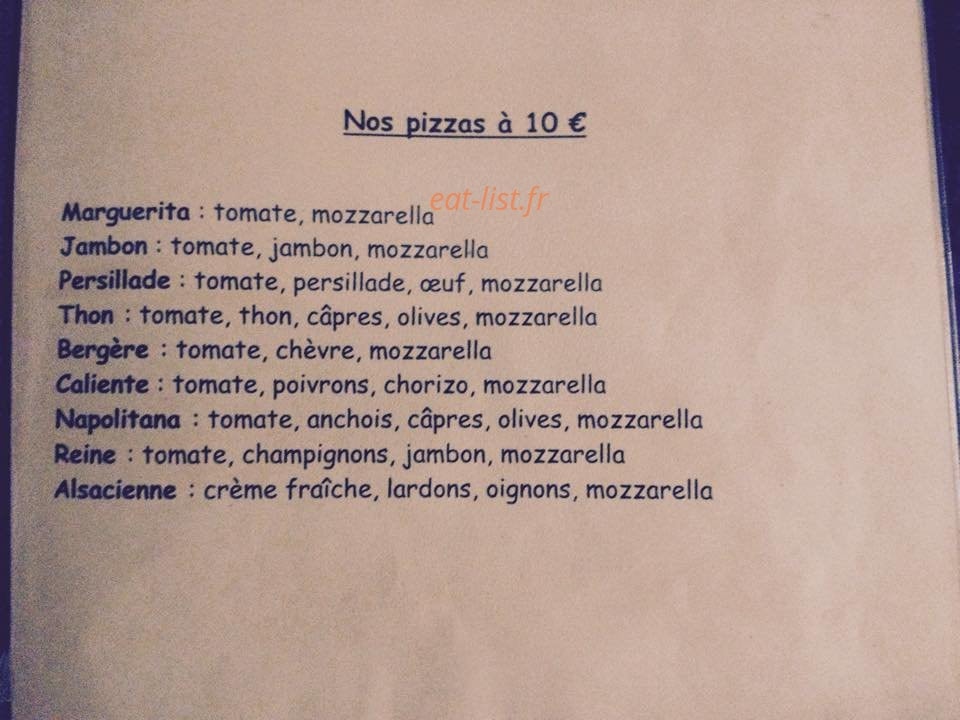 Carte et menu de Le Chablaisien "Chez Tonio" à Bons en Chablais — Les pizzas à 10€