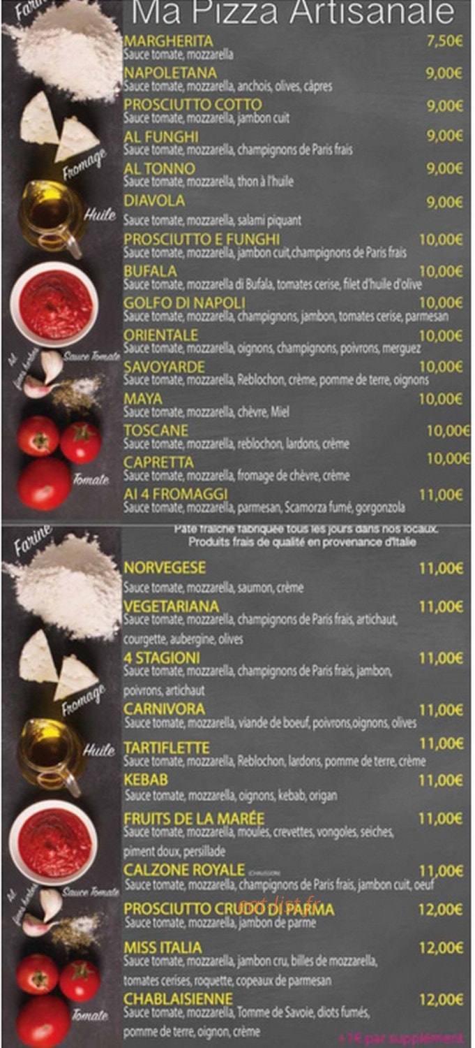 Pizza Kebab d'Or — carte page 1