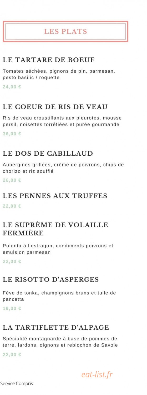 Au Petit Cuchet — carte page 2