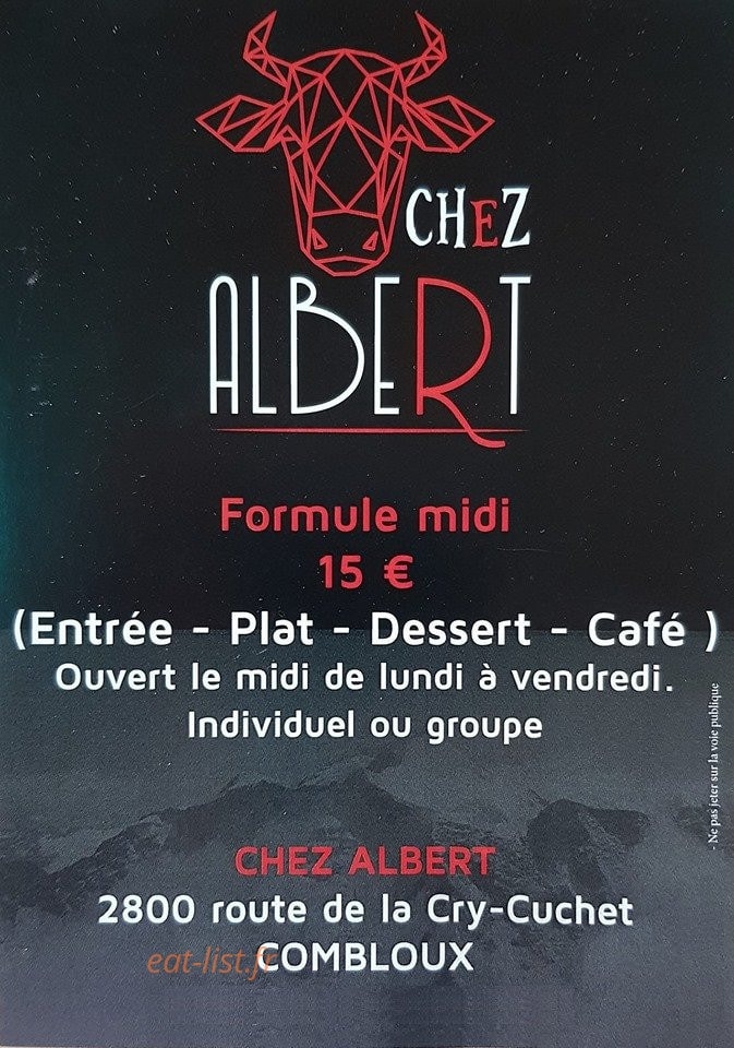 Chez Albert — carte page 1