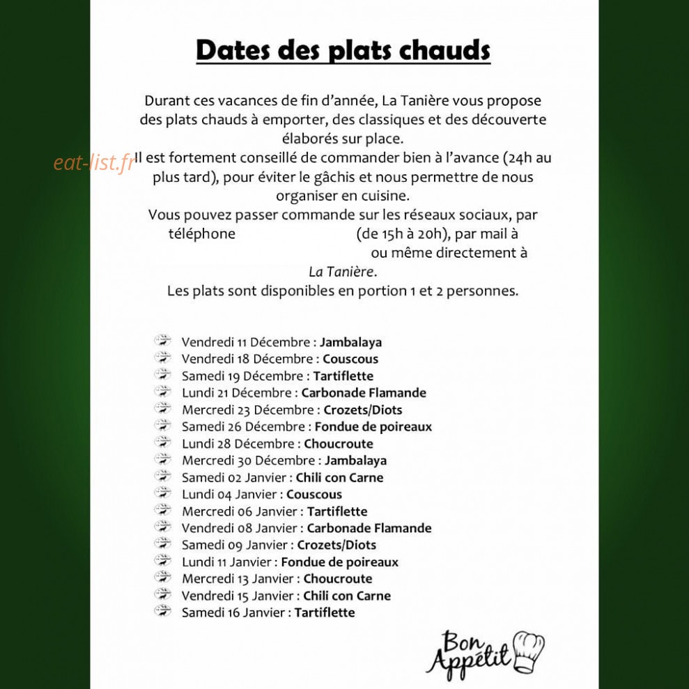 La Tanière — carte page 1