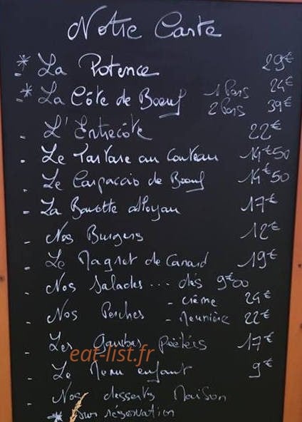 Le Café de Chevrier — carte page 1