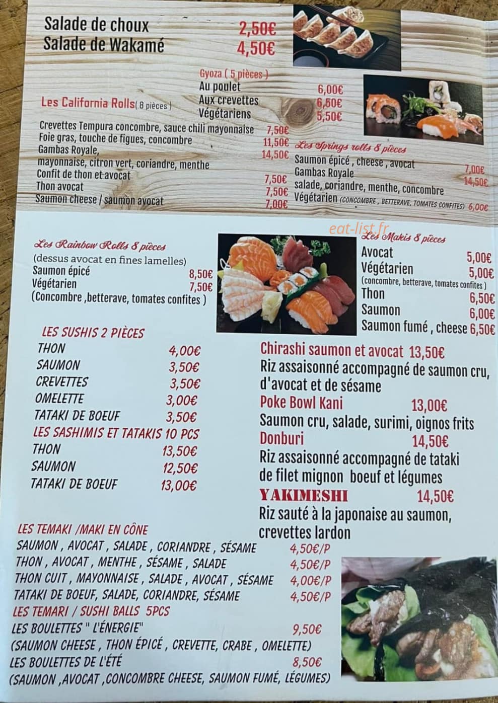Sushi Kimchi — carte page 2
