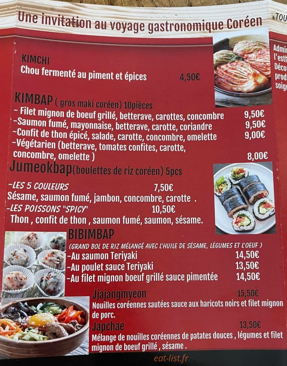 Sushi Kimchi — carte page 5