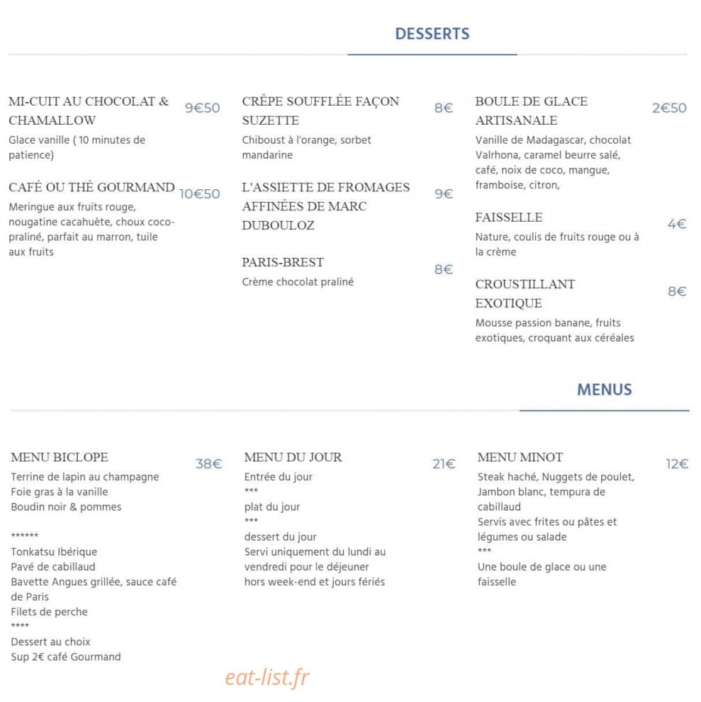 Le Bel Abri — carte page 2