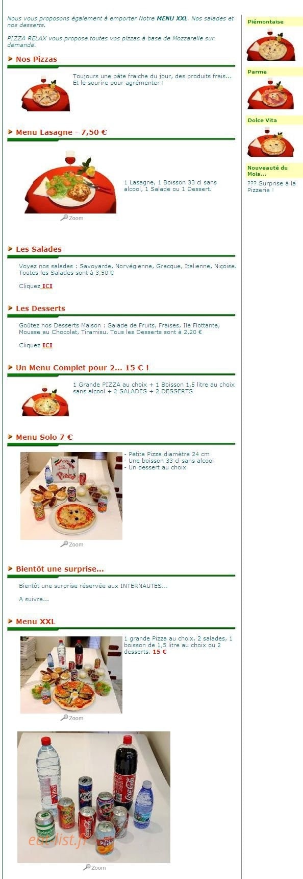 Pizza Relax — carte page 5