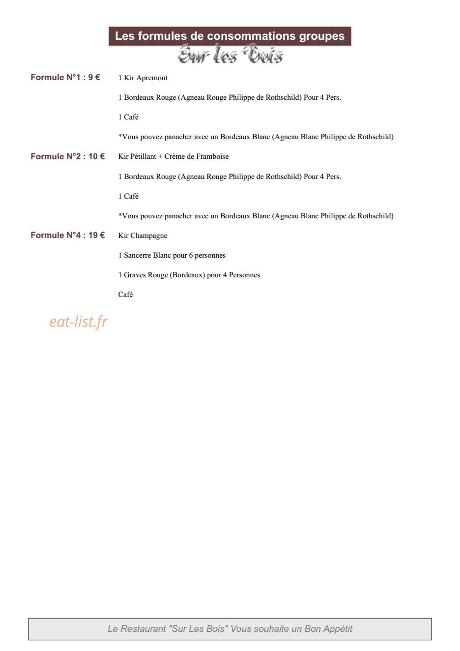 Sur Les Bois — carte page 9