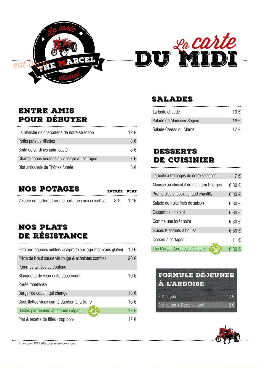 The Marcel — carte page 2