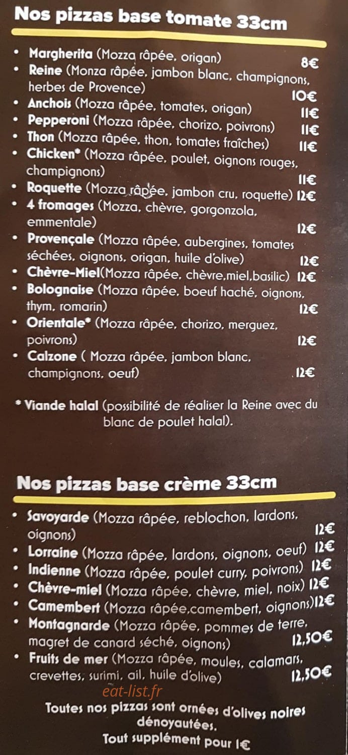 La P'tite Fringale — carte page 2