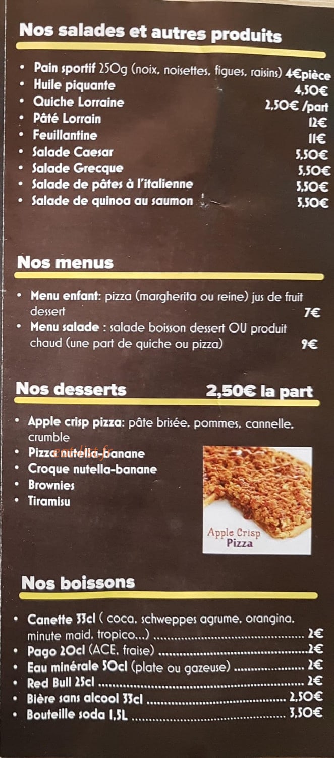 La P'tite Fringale — carte page 3