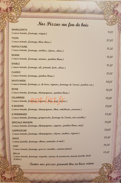 Pizza Bella — carte page 1