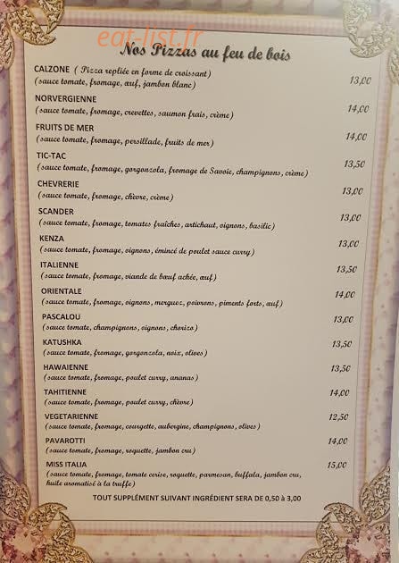 Pizza Bella — carte page 2